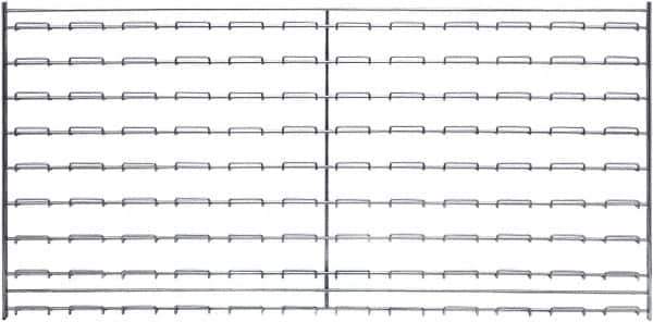 Quantum Storage - 36" Wide x 18" High, Chrome Louvered Bin Panel - Use with Stack and Hang Bins - Exact Tool & Supply
