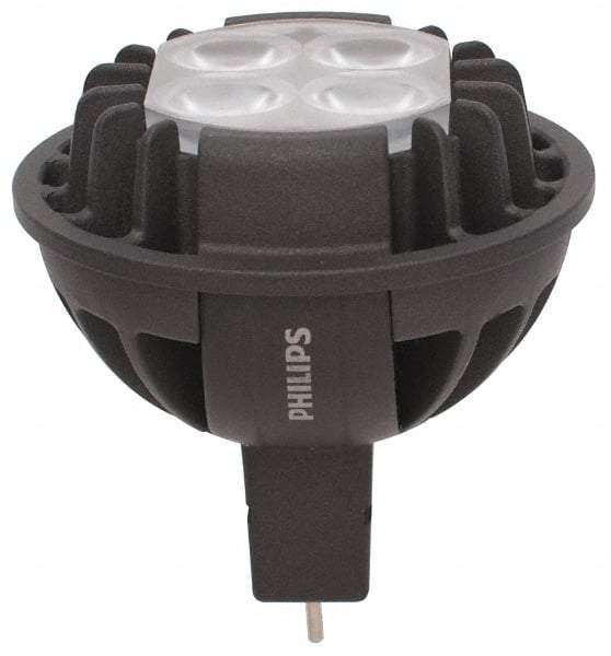 Philips - 7 Watt LED Commercial/Industrial 2 Pin Lamp - 2,700°K Color Temp, 370 Lumens, 12 Volts, Dimmable, MRC16, 35,000 hr Avg Life - Exact Tool & Supply