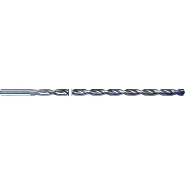 Guhring - 17/64" 135° Parabolic Flute Solid Carbide Screw Machine Drill Bit - TiAlN Finish, Right Hand Cut, 302mm Flute Length, 342mm OAL, Straight Shank, Through Coolant - Exact Tool & Supply