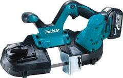 Makita - 18 Volt, 18-1/2" Blade, 630 SFPM Cordless Portable Bandsaw - 2-1/2" (Round) & 2-1/2 x 2-1/2" (Rectangle) Cutting Capacity, Lithium-Ion Battery Included - Exact Tool & Supply