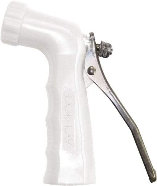 SANI-LAV - 3/4" Pipe, Insulated, Grade 3 Zinc Adjustable Spray Pattern Nozzle - White, 3/4 GHT Connection, 6.5 Gal per min at 100 psi, 3/4 GHT, 3/4" Orifice Diam, For Use With Water - Exact Tool & Supply