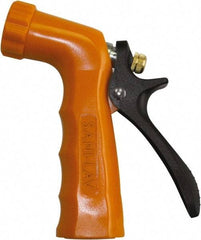 SANI-LAV - 3/4" Pipe, Insulated, Grade 3 Zinc Adjustable Spray Pattern Nozzle - Safety Orange, 3/4 GHT Connection, 6.5 Gal per min at 100 psi, 3/4 GHT, 3/4" Orifice Diam, For Use With Water - Exact Tool & Supply
