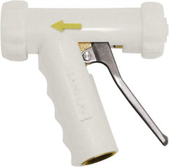 SANI-LAV - 3/4" Pipe, Insulated, Grade C-36000 Brass Adjustable Spray Pattern Nozzle - White, 3/4 GHT Connection, 5.3 Gal per min at 100 psi, 3/4 GHT, 3/4" Orifice Diam, For Use With Water - Exact Tool & Supply