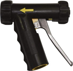 SANI-LAV - 3/4" Pipe, Insulated, Grade C-36000 Brass Adjustable Spray Pattern Nozzle - Black, 3/4 GHT Connection, 7 Gal per min at 100 psi, 3/4 GHT, 3/4" Orifice Diam, For Use With Water - Exact Tool & Supply
