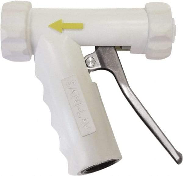 SANI-LAV - 3/4" Pipe, Insulated, Grade 304 Stainless Steel Adjustable Spray Pattern Nozzle - White, 3/4 GHT Connection, 7 Gal per min at 100 psi, 3/4 GHT, 3/4" Orifice Diam, For Use With Water - Exact Tool & Supply