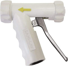 SANI-LAV - 3/4" Pipe, Insulated, Grade 304 Stainless Steel Adjustable Spray Pattern Nozzle - White, 3/4 GHT Connection, 7 Gal per min at 100 psi, 3/4 GHT, 3/4" Orifice Diam, For Use With Water - Exact Tool & Supply