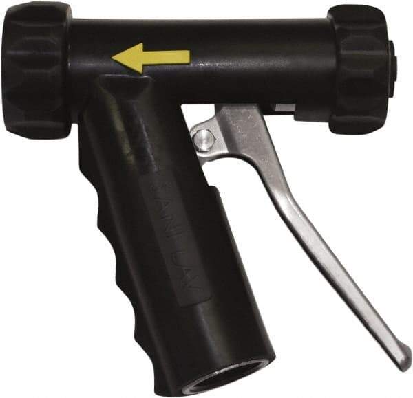 SANI-LAV - 3/4" Pipe, Insulated, Grade 304 Stainless Steel Adjustable Spray Pattern Nozzle - Black, 3/4 GHT Connection, 7 Gal per min at 100 psi, 3/4 GHT, 3/4" Orifice Diam, For Use With Water - Exact Tool & Supply