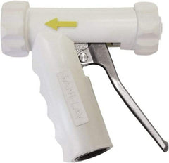 SANI-LAV - 3/4" Pipe, Insulated, Grade 6061-T6 Aluminum Adjustable Spray Pattern Nozzle - White, 3/4 GHT Connection, 7 Gal per min at 100 psi, 3/4 GHT, 3/4" Orifice Diam, For Use With Water - Exact Tool & Supply
