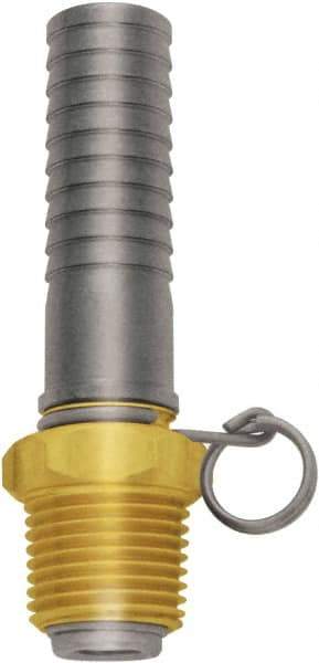 SANI-LAV - 3/4 GHT Thread Hose Barb x Male Swivel GHT Connector - 3/4" ID Hose x 0.8" OD Hose, Brass - Exact Tool & Supply