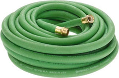 Continental ContiTech - 50' Long Garden Hose - 5/8" Diam, 3/4 GHT, Rubber, 100 psi, Green - Exact Tool & Supply