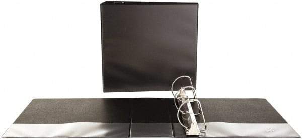 Universal One - 775 Sheet Capacity, 11 x 8-1/2", View Ring Binder - Polypropylene, Black - Exact Tool & Supply