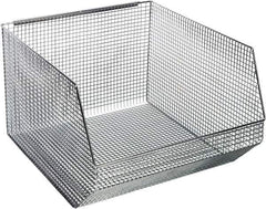Quantum Storage - 175 Lb. Load Capacity, 18-1/2" Deep, Chrome Hopper Stacking Bin - 11-1/8" High x 17-1/8" Wide x 18-1/2" Long - Exact Tool & Supply