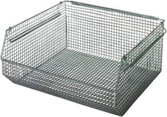 Quantum Storage - 175 Lb. Load Capacity, 14-1/2" Deep, Chrome Hopper Stacking Bin - 7" High x 16-1/4" Wide x 14-1/2" Long - Exact Tool & Supply