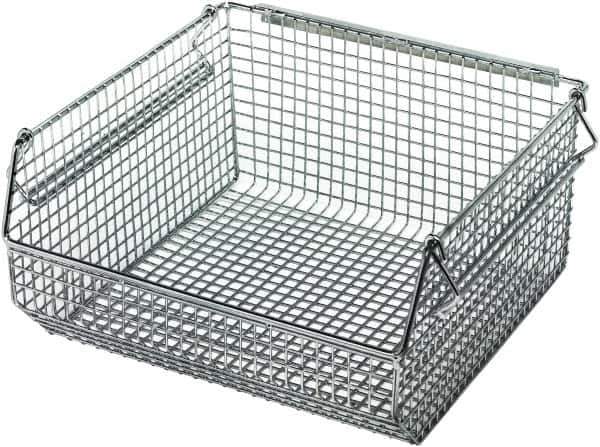 Quantum Storage - 175 Lb. Load Capacity, 10-3/4" Deep, Chrome Hopper Stacking Bin - 5" High x 11" Wide x 10-3/4" Long - Exact Tool & Supply