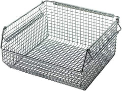 Quantum Storage - 175 Lb. Load Capacity, 10-3/4" Deep, Chrome Hopper Stacking Bin - 5" High x 11" Wide x 10-3/4" Long - Exact Tool & Supply