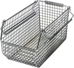 Quantum Storage - 175 Lb. Load Capacity, 10-3/4" Deep, Chrome Hopper Stacking Bin - 5" High x 5-1/2" Wide x 10-3/4" Long - Exact Tool & Supply
