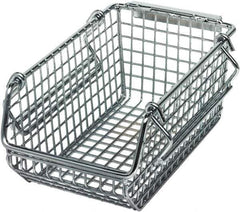 Quantum Storage - 175 Lb. Load Capacity, 7-1/4" Deep, Chrome Hopper Stacking Bin - 3" High x 4-1/4" Wide x 7-1/4" Long - Exact Tool & Supply