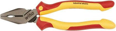 Wiha - 8" OAL, 1-13/16" Jaw Length, 1-5/32" Jaw Width, Insulated Slip Joint Pliers - Combination Pliers Tool - Exact Tool & Supply