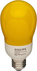 Philips - 14 Watt Fluorescent Residential/Office Medium Screw Lamp - 2,700°K Color Temp, 600 Lumens, 120 Volts, A19, 8,000 hr Avg Life - Exact Tool & Supply