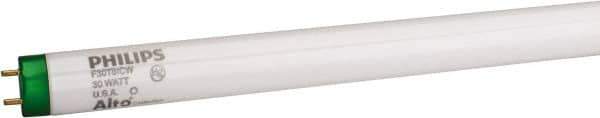 Philips - 30 Watt Fluorescent Tubular Medium Bi-Pin Lamp - 4,100°K Color Temp, 2,200 Lumens, T8, 7,500 hr Avg Life - Exact Tool & Supply