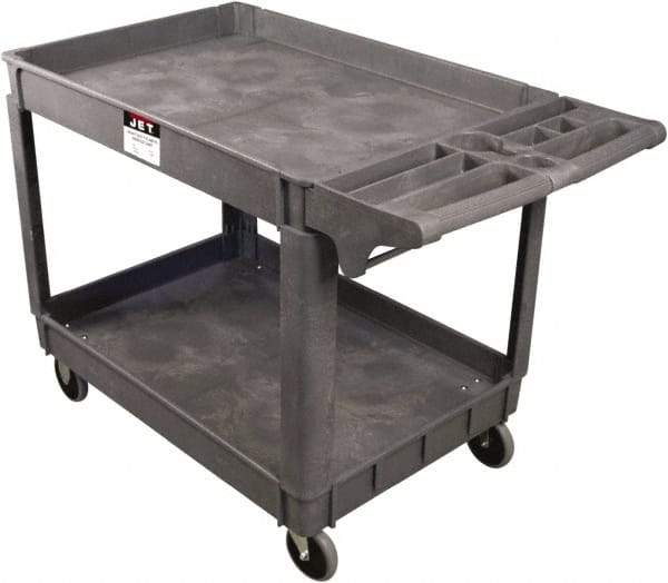 Jet - 550 Lb Capacity, 17" Wide x 39-3/4" Long x 33-1/2" High Standard Utility Cart - 2 Shelf, Plastic - Exact Tool & Supply