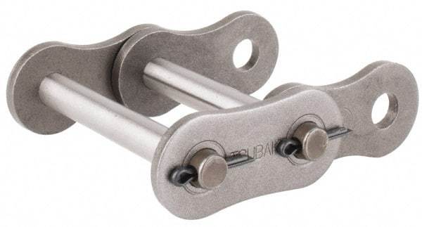U.S. Tsubaki - 1-1/4" Pitch, ANSI 100-2, Cottered Roller Chain Connecting Link - For Use with Double Strand Chain - Exact Tool & Supply
