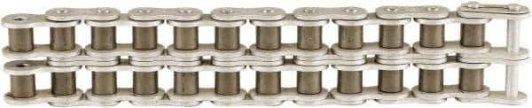 U.S. Tsubaki - 2" Pitch, ANSI 160-2, Double Strand Roller Chain - Chain No. 160-2, 21,200 Lb. Capacity, 10 Ft. Long, 1-1/8" Roller Diam, 1-1/4" Roller Width - Exact Tool & Supply
