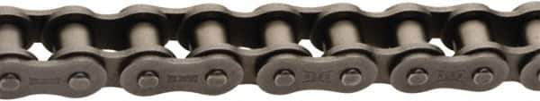 U.S. Tsubaki - 3/8" Pitch, ANSI 35, Single Strand Roller Chain - Chain No. 35, 480 Lb. Capacity, 10 Ft. Long, 1/5" Roller Diam, 3/16" Roller Width - Exact Tool & Supply