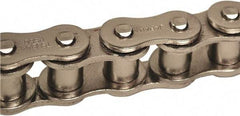 U.S. Tsubaki - 1/2" Pitch, ANSI 40, Single Strand Roller Chain - Chain No. 40NP, 4,250 Lb. Capacity, 10 Ft. Long, 5/16" Roller Diam, 5/16" Roller Width - Exact Tool & Supply