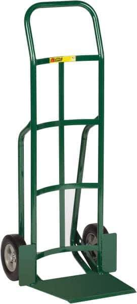 Little Giant - 800 Lb Capacity 49" OAH Hand Truck - 13-1/2 x 16" Base Plate, Dual Handle, Steel, Solid Rubber Wheels - Exact Tool & Supply