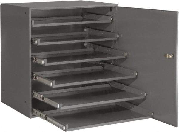Durham - 6 Drawer, Small Parts Slide Rack Cabinet - 22" Deep x 23" Wide x 17" High - Exact Tool & Supply