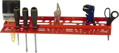 Quantum Storage - Tool Box Polypropylene Tool Rack - 24" Wide x 6" Deep x 2-3/4" High, Red, For Louvered Panels - Exact Tool & Supply