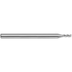 Harvey Tool - Corner Radius & Corner Chamfer End Mills; Mill Diameter (Inch): 1/16 ; Mill Diameter (Decimal Inch): 0.0620 ; End Type: Corner Radius ; Corner Radius (mm): 0.50 ; Corner Radius (Decimal Inch): 0.0200 ; Number of Flutes: 3 - Exact Tool & Supply