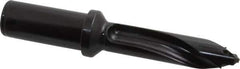 Allied Machine and Engineering - Series 20, 20 to 21.99mm Diam, 1" Diam Straight Shank with Flange, Straight Flute Spade Drill - 2-17/64" Max Depth, 3-61/64" Body Length, 6-15/64" OAL, Standard Length, Through Coolant - Exact Tool & Supply