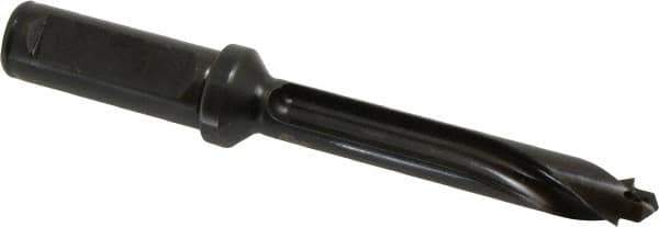 Allied Machine and Engineering - Series 14, 14 to 14.99mm Diam, 3/4" Diam Straight Shank with Flange, Straight Flute Spade Drill - 2-61/64" Max Depth, 4-1/32" Body Length, 6-1/16" OAL, Standard Length, Through Coolant - Exact Tool & Supply