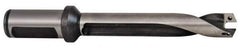 Allied Machine and Engineering - Series 15, 0.5906 to 0.6298" Diam, 20mm Diam Straight Shank with Flange, Helical Flute Spade Drill - 80mm Max Depth, 107mm Body Length, 157mm OAL, Standard Length - Exact Tool & Supply