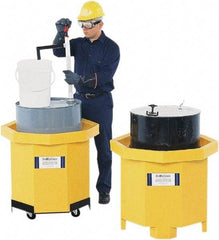 UltraTech - 66 Gal Sump, 800 Lb Capacity, 1 Drum, Polyethylene Spill Deck Pallet - 33" Long x 33" Wide x 29" High, Liftable Fork, Drain Included, 1 Tank Drum Configuration - Exact Tool & Supply