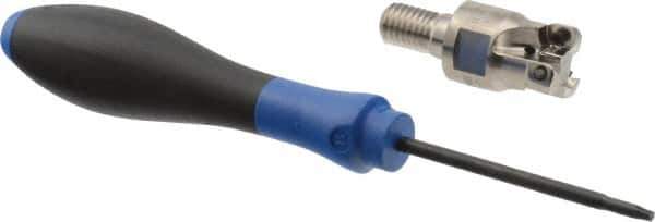 Seco - 3/4" Cut Diam, 0.03" Max Depth, M10 Modular Connection Indexable High-Feed End Mill - Screw Holding Method, LP.. 06 Insert, R217.21 Toolholder, Through Coolant - Exact Tool & Supply