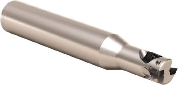 Seco - 20mm Cut Diam, 25mm Max Depth of Cut, 20mm Shank Diam, 120mm OAL, Indexable Square Shoulder Helical End Mill - XO.. 06 Inserts, Cylindrical Shank, 90° Lead Angle, Series Nano Turbo - Exact Tool & Supply