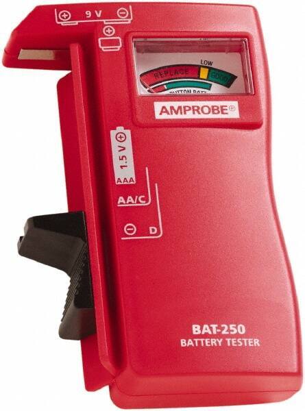 Amprobe - 0.9 VAC to 9 VAC, Battery Tester - Analog Display - Exact Tool & Supply