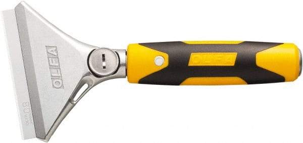 Olfa - Stiff Hardened Steel Straight Scraper - 100" Blade Width x 0.709" Blade Length, 8" Long Handle - Exact Tool & Supply