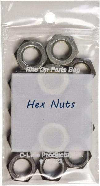 C-LINE - 4-7/8" Long x 6" Wide x 4-7/8" High, 0.002 mil Thick, Self Seal Antistatic Poly Bag - Clear & White - Exact Tool & Supply