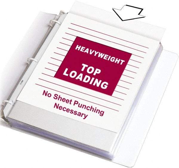 C-LINE - 100 Piece Clear Sheet Protectors-Ring Binder - 11.188" High x 9.172" Wide - Exact Tool & Supply