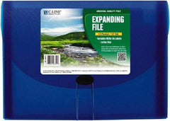 C-LINE - 13 x 9-1/4 x 1-5/8", Letter Size, Blue, Expandable File Folders with Top Tab Pocket - Has Index Tabs, 1 per Box - Exact Tool & Supply