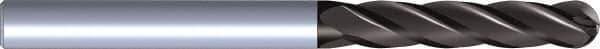 Kennametal - 5/16" Diam, 13/16" LOC, 4 Flute Solid Carbide Ball End Mill - TiAlN Finish, Single End, 2-1/2" OAL, 5/16" Shank Diam - Exact Tool & Supply