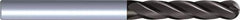 Kennametal - 5/16" Diam, 13/16" LOC, 4 Flute Solid Carbide Ball End Mill - TiAlN Finish, Single End, 2-1/2" OAL, 5/16" Shank Diam - Exact Tool & Supply