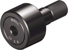 McGill - 5/8" Roller Diam x 7/16" Width, 1/4" Stud Diam x 3/4" Length, Sealed Stud Cam Follower with Hex - Steel, 5/16" Thread Length, 1/4-28 Thread, 1.22" OAL, 955 Lb Dynamic Cap, 1,215 Lb Static Cap - Exact Tool & Supply