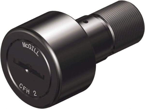 McGill - 3-1/2" Roller Diam x 2" Width, 1-3/8" Stud Diam x 2-3/4" Length, Sealed Heavy Stud Cam Follower - Steel, 1-3/8" Thread Length, 1-3/4-12 Thread, 4.78" OAL, 22,800 Lb Dynamic Cap, 63,250 Lb Static Cap - Exact Tool & Supply