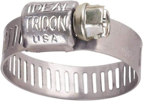 IDEAL TRIDON - SAE Size 6, 5/16 to 7/8" Diam, Stainless Steel Worm Drive Clamp - 5/16" Wide, Material Grade 301, Series Contractor - Exact Tool & Supply