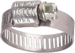 IDEAL TRIDON - SAE Size 6, 5/16 to 7/8" Diam, Stainless Steel Worm Drive Clamp - 5/16" Wide, Material Grade 301, Series Contractor - Exact Tool & Supply